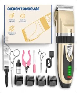 Pawwy Dieren Tondeuse Set Draadloos Voor Honden En Katten – Voor Dikke Vacht - Hondentondeuse – Hondentrimmer - Scheerapparaat - Goud