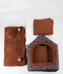 Château Animaux® Hondenhuis - Kattenhuis - 50 X 40x 46 Cm - Dierenhuis - Kattenhok - Hondentent - Hondenhuisjes Voor Binnen - Bruin -Huisdier Benodigdheden 1013x1200 3