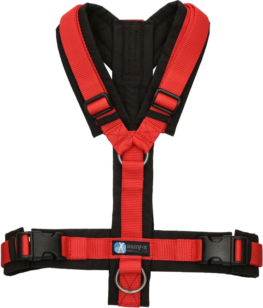 Annyx Hondentuig Harnas Zwart Rood - Y Model - Maat S Is Geschikt Voor Borstomvang 52-64cm. 3 Annyx Hondentuig Harnas Zwart Rood - Y Model - Maat S Is Geschikt Voor Borstomvang 52-64cm.