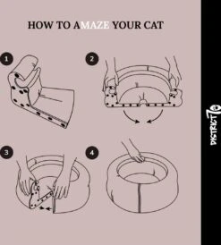 District 70 MAZE 3-in-1 Opvouwbare Kartonnen Kattenmand - Inclusief Catnip Balletje - Voor Slapen, Spelen En Krabben! -Huisdier Benodigdheden 1083x1200 4