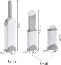 IGOODS - Pet Hair Remover - Hond & Kat Roller Brush - Dubbelzijdig Bont Ontharingsgereedschap Met Zelfreinigende Basis - Reismaatborstel - Voor Kleding - Bank - Tapijt - Autostoel GRIJS -Huisdier Benodigdheden 1133x1200