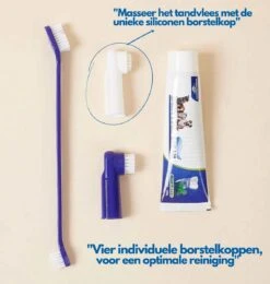 Hond En Kat Tandenborstel Verzorgingsset - Inclusief Tandpasta Met Beefsmaak - Vier Unieke Reinigingsborstels - Fluoride Vrij -Huisdier Benodigdheden 1142x1200 3