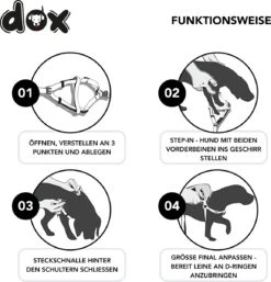 DDOXX Hondenharnas Nylon, Step-In, Verstelbaar, Uitbraakbestendig | Voor Kleine, Middelgrote & Grote Honden | Borstharnas Hond Kat Puppy Auto | Puppy Harnas Kat Harnas | Zwart, S -Huisdier Benodigdheden 1155x1200 3
