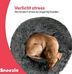Snoozle Donut Hondenmand - Zacht En Luxe Hondenkussen - Wasbaar - Fluffy - Hondenmanden - 50cm - Grijs -Huisdier Benodigdheden 1165x1200 3