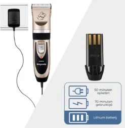 LifeGoods Hondentondeuse - Voor Katten En Honden - Complete Set - 5 Standen - Draadloos - Oplaadbaar - Goud/Zwart -Huisdier Benodigdheden 1170x1200