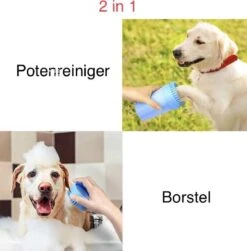 Fuzly - Hondenpoot Reiniger - + Handdoek - Hondenborstel - Hondenverzorging - Verzorging Hond - Hond Wassen - Blauw -Huisdier Benodigdheden 1181x1200