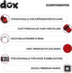 DDOXX Hondenharnas Nylon, Step-In, Verstelbaar, Uitbraakbestendig | Voor Kleine, Middelgrote & Grote Honden | Borstharnas Hond Kat Puppy Auto | Puppy Harnas Kat Harnas | Rood, S -Huisdier Benodigdheden 1183x1200 2