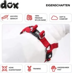 DDOXX Hondenharnas Nylon, Step-In, Verstelbaar, Uitbraakbestendig | Voor Kleine, Middelgrote & Grote Honden | Borstharnas Hond Kat Puppy Auto | Puppy Harnas Kat Harnas | Rood, S -Huisdier Benodigdheden 1190x1200 2