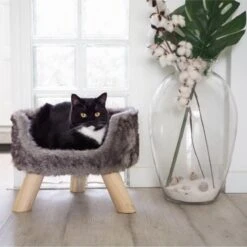 District 70 NORDIC - Luxe Kattenmand Op Pootjes - 40x30x25cm In Silver - Silver -Huisdier Benodigdheden 1199x1200 11