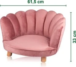 Maxxpro Katten- En Hondenstoel - Roze - Verhoogd Met Houten Poten - Fluweel Materiaal - 61.5 X 52 X 33 CM - Huisdieren Tot 80 KG -Huisdier Benodigdheden 1200x1057 8