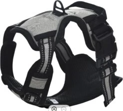 Mister Mill Hondentuigje 2x Klikgesp Maat L Grijs - Anti-Trek Tuig Hondenharnas - Y Tuig Hond Reflecterend -Huisdier Benodigdheden 1200x1082 3