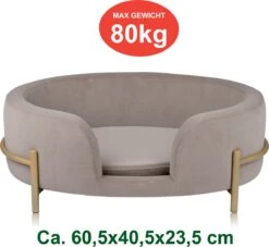 Maxxpro Pet Bed - Huisdieren Tot 80KG - Zacht Fluwelen Kussen - Verhoogd Katten- En Hondenbed - Grijs - 60,5 X 40,5 X 23,5 Cm -Huisdier Benodigdheden 1200x1103 1