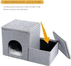 2-in-1 Hondenhuis & Hondentrap - Voor Binnen - Huisdieren Huisje - Hondenmand - Kattenmand - 67.5x40x37.5 Cm - Grijs -Huisdier Benodigdheden 1200x1114 11