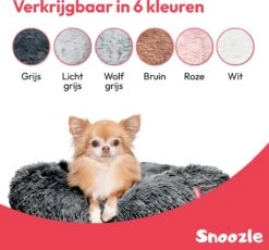 Snoozle Donut Hondenmand - Zacht En Luxe Hondenkussen - Wasbaar - Fluffy - Hondenmanden - 50cm - Grijs -Huisdier Benodigdheden 1200x1118 5