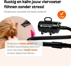 Captain Pup's Professionele Hondenföhn Met 4 Opzetstukken - Bijgeleverde Hondenborstel - Waterblazer Voor Honden - Zwart -Huisdier Benodigdheden 1200x1120 1