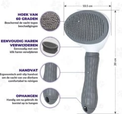 Kattenborstel - Hondenborstel - Pluizenverwijderaar - Haarverwijderaar Voor Huisdieren - Hondenkam - Kattenkam - Huisdierhaar Verwijderaar - Ontpluizer - Kattenhaar & Hondenhaar Verwijderaar - Voor Langharig & Kortharig - Grijs -Huisdier Benodigdheden 1200x1123 1