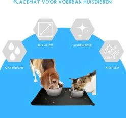 Winkrs - Placemat Voor Voerbak Van Hond Of Kat Huisdieren - Zwart Siliconen Waterdicht -Huisdier Benodigdheden 1200x1124 10