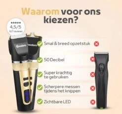 Woodoro Professionele 2-in-1 Hondentondeuse Voor Dikke Vacht – Draadloze Honden Tondeuse & Hondentrimmer – Stille Tondeuse Katten & Honden Trimset -Huisdier Benodigdheden 1200x1126