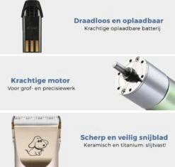 LifeGoods Hondentondeuse - Voor Katten En Honden - Complete Set - 5 Standen - Draadloos - Oplaadbaar - Goud/Zwart -Huisdier Benodigdheden 1200x1143 5