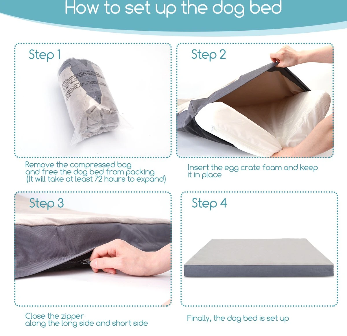 Nobleza Orthopedische Hondenkussen Wasbaar - Hondenbed - Maat XL: 110 X 80 X 8 Cm - Grijs 4 Nobleza Orthopedische Hondenkussen Wasbaar - Hondenbed - Maat XL: 110 X 80 X 8 Cm - Grijs - Afbeelding 2