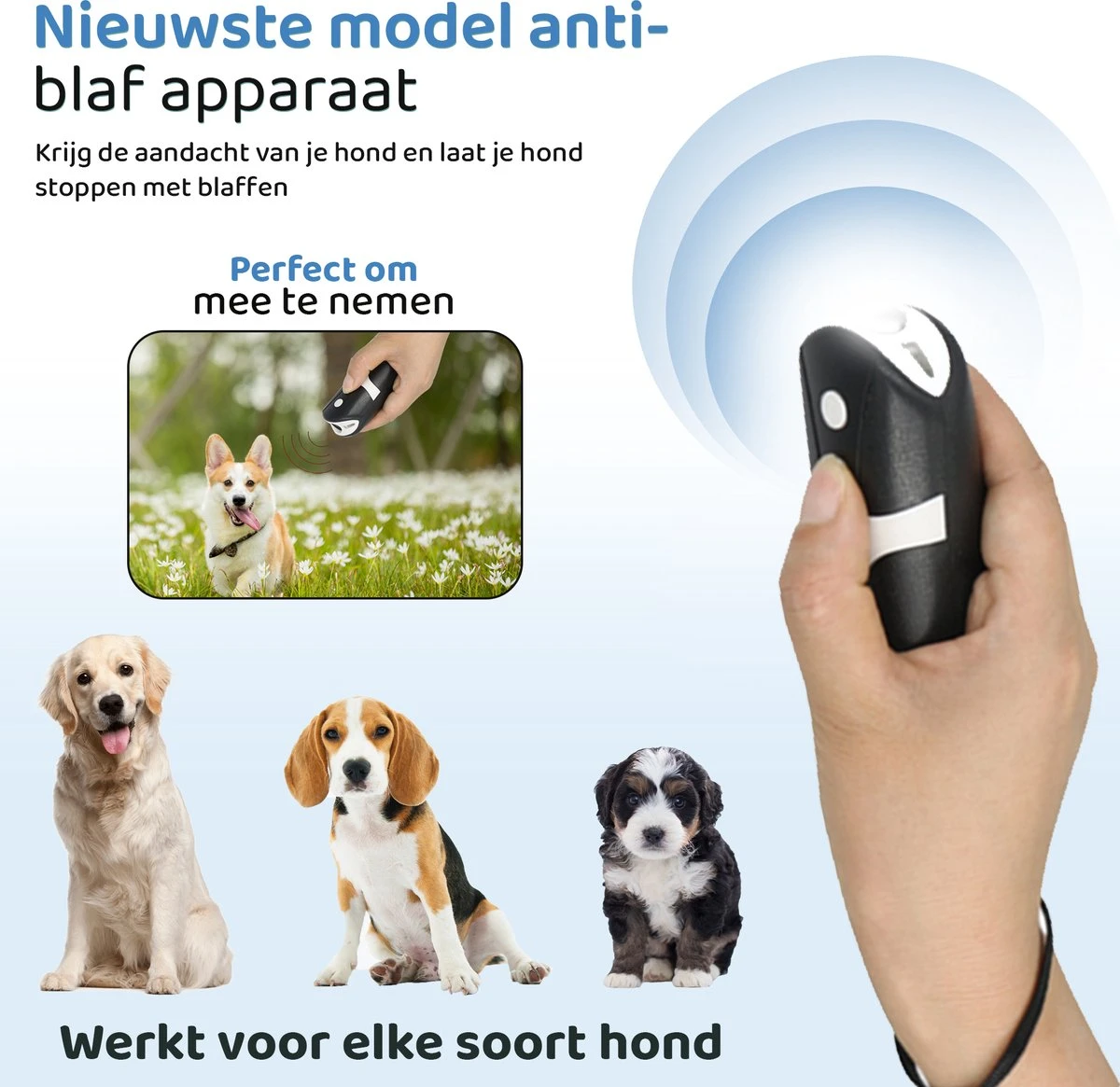Diervriendelijke Ultrasone Anti- Blaf Apparaat 2023 + Batterijen - Extra Snel Van Blaffen Af - Anti Blafband – Honden Training Blaffen – Hondentrainer 5 Diervriendelijke Ultrasone Anti- Blaf Apparaat 2023 + Batterijen - Extra Snel Van Blaffen Af - Anti Blafband – Honden Training Blaffen – Hondentrainer - Afbeelding 3