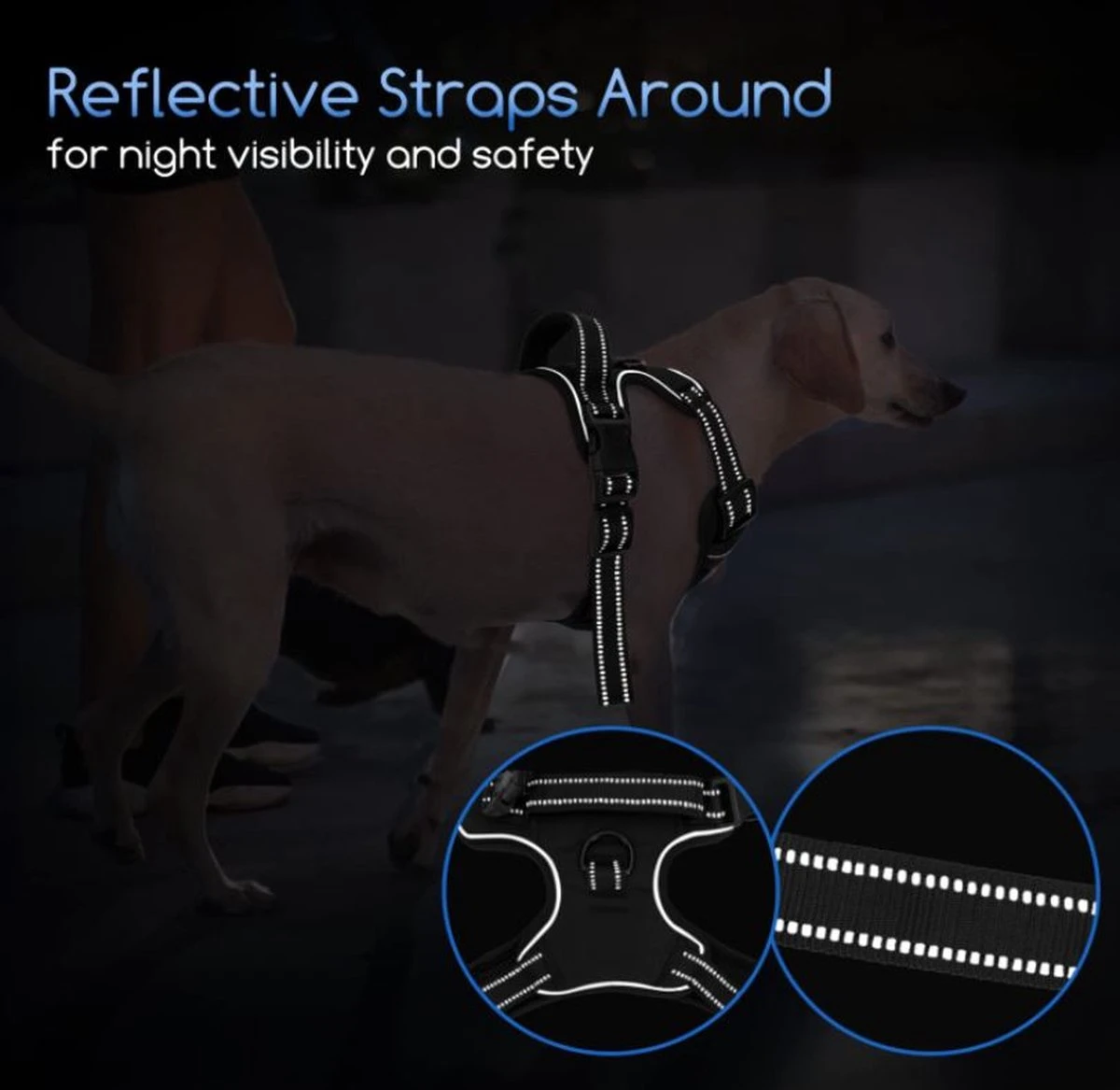 Nobleza 42ZHY - Hondenharnas - Hondentuigje - Anti Trek - L - Zwart 9 Nobleza 42ZHY - Hondenharnas - Hondentuigje - Anti Trek - L - Zwart - Afbeelding 7