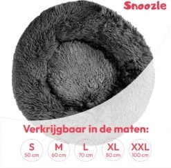 Snoozle Donut Hondenmand - Zacht En Luxe Hondenkussen - Wasbaar - Fluffy - Hondenmanden - 50cm - Grijs -Huisdier Benodigdheden 1200x1178 6