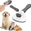 Kattenborstel - Hondenborstel - Pluizenverwijderaar - Haarverwijderaar Voor Huisdieren - Hondenkam - Kattenkam - Huisdierhaar Verwijderaar - Ontpluizer - Kattenhaar & Hondenhaar Verwijderaar - Voor Langharig & Kortharig - Grijs -Huisdier Benodigdheden 1200x1188 3