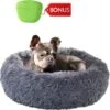 Hondenmand Donut – 70 Cm - Honden Mand – Pluche – Fluffy – Extra Zacht - Kattenmand - Hondenkussen – Kattenkussen – Bed - Wasbaar Met Rits – Hondenmanden – Rond – Bank – Grijs - Qwality -Huisdier Benodigdheden 1200x1192 7