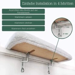 Pfotenolymp® Premium Window Baars/Krabmat Voor Katten Bij Het Raam - Vensterbank/Kattenbank Voor De Vensterbank - Zit/Ligstoel Voor Katten -Huisdier Benodigdheden 1200x1199 11