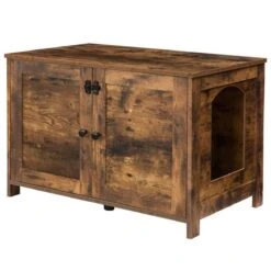 Houten Kattenhuis - Kattenkast Voor Binnen & Buiten - Kattenhok - Kattenhuisje Hout Met Deur En Gat - Hondenhok Voor Kleine Honden - 80 X 50 X 55 Cm -Huisdier Benodigdheden 1200x1200 1000