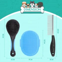 Nobleza 3 Delige Hondenborstel Set – Hondenkam - Kattenkam - Borstels – Dierverzorging - Dierenverzorging - Blauw -Huisdier Benodigdheden 1200x1200 105