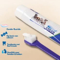 Hond En Kat Tandenborstel Verzorgingsset - Inclusief Tandpasta Met Beefsmaak - Vier Unieke Reinigingsborstels - Fluoride Vrij -Huisdier Benodigdheden 1200x1200 1070