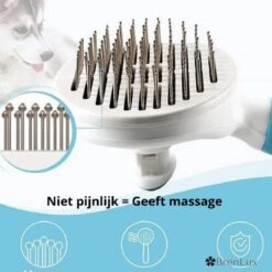 Merkloos Dierenborstel - Haarborstel Huisdieren - Borstel Voor Vacht Huisdier - Borstel Kat - Borstel Hond - Makkelijk Haar Verwijderen Met één Klik - Inclusief Speeltje - Kam Huisdier - Vachtverzorging - Massage -Huisdier Benodigdheden 1200x1200 168