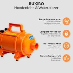 Krachtige Hondenföhn/ Waterblazer Met Draaiknop Om Overtollig Water En Stof Snel Uit De Vacht Te Blazen | Verstelbare Vermogen Standen (500W Tot 2200W) En Verstelbare Temperatuur - Type B Oranje -Huisdier Benodigdheden 1200x1200 195