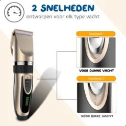 Pawwy Dieren Tondeuse Set Draadloos Voor Honden En Katten – Voor Dikke Vacht - Hondentondeuse – Hondentrimmer - Scheerapparaat - Goud -Huisdier Benodigdheden 1200x1200 198