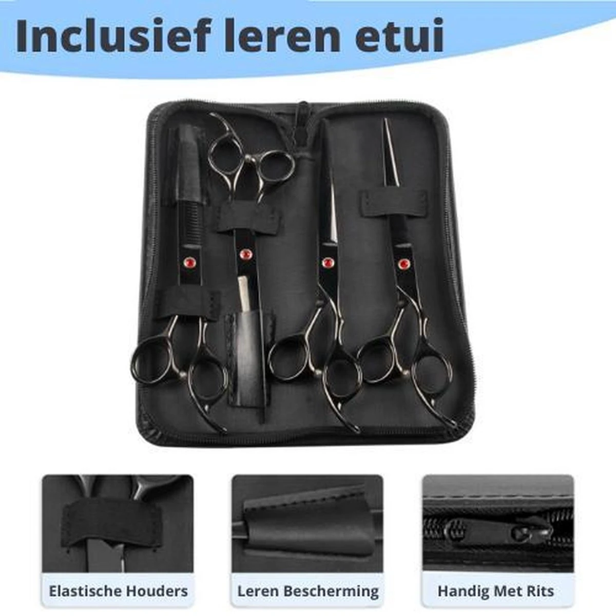 Petsify - Professionele 8-delige Huisdier Knipset - Effileerschaar Hond - Kam Hond - Schaar Hond - Katten Kam - Hondenschaar - Trimschaar Voor Honden - Kapperset - Zwart 6 Petsify - Professionele 8-delige Huisdier Knipset - Effileerschaar Hond - Kam Hond - Schaar Hond - Katten Kam - Hondenschaar - Trimschaar Voor Honden - Kapperset - Zwart - Afbeelding 5