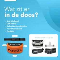 PET DOG® | Anti Blafband Voor Honden | 3 T/m 60 Kg | Oplaadbaar | Anti Blaf Band | Trainingsband | Vibratie En Geluid | Diervriendelijk | Shock Aan/uit Instelbaar -Huisdier Benodigdheden 1200x1200 242