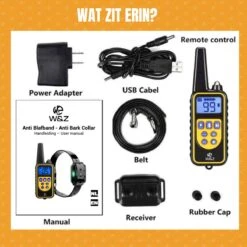W&Z® Anti Blafband Inclusief Afstandsbediening- 3-60KG - Diervriendelijk - Zonder Schok - Vibratie/Audio/Licht - Anti Blaf Band - Water Bestendig -Huisdier Benodigdheden 1200x1200 263