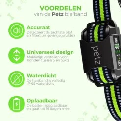 Petz - Anti Blafband - Anti Blafband Voor Kleine En Grote Honden - 5-55 KG - Vibratie En Audio - Diervriendelijk - GEEN Schokken - Opvoedingshalsband Zonder Schok En Diervriendelijk - Waterdicht - Oplaadbaar -Huisdier Benodigdheden 1200x1200 288
