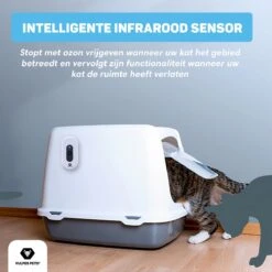 Vulpes Pets® Kattenbak Geurverdrijver PRO - Ozon En Negatieve Ionen Functie - Infraroodsensor - Oplaadbaar - Geurverwijderaar - Air Eliminator - Wit -Huisdier Benodigdheden 1200x1200 308
