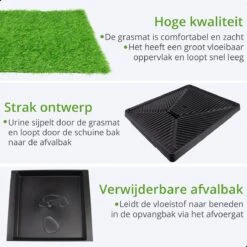AWEMOZ Hondentoilet Kunstgras - Met 2 Matten En Opvangbak - 64x52x7,5cm - Puppy Pads - Zindelijkheidstraining Hond - Training Pads - Indoor / Outdoor Honden Toilet -Huisdier Benodigdheden 1200x1200 344