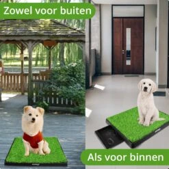 AWEMOZ Hondentoilet Kunstgras - Met 2 Matten En Opvangbak - 64x52x7,5cm - Puppy Pads - Zindelijkheidstraining Hond - Training Pads - Indoor / Outdoor Honden Toilet -Huisdier Benodigdheden 1200x1200 347