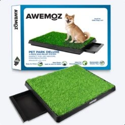 AWEMOZ Hondentoilet Kunstgras - Met 2 Matten En Opvangbak - 64x52x7,5cm - Puppy Pads - Zindelijkheidstraining Hond - Training Pads - Indoor / Outdoor Honden Toilet -Huisdier Benodigdheden 1200x1200 349