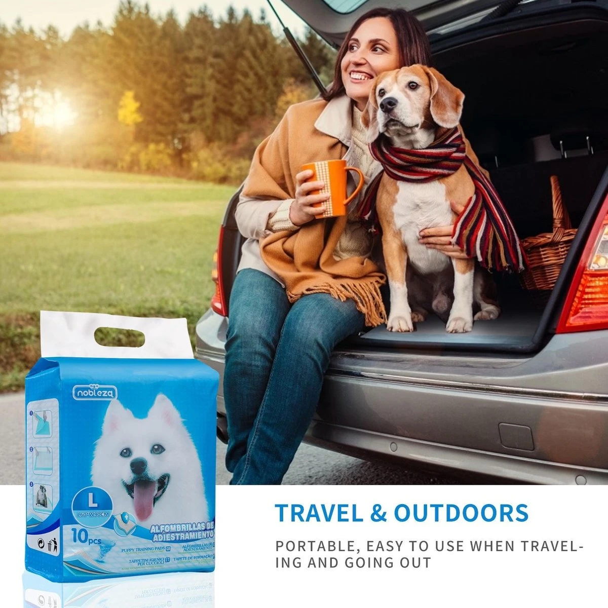 Nobleza 48LXB - Puppy Training Pads - 60 X 90 Cm - Zindelijkheidstraining - 100 Stuks 4 Nobleza 48LXB - Puppy Training Pads - 60 X 90 Cm - Zindelijkheidstraining - 100 Stuks - Afbeelding 2