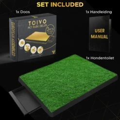 Toivo HondenToilet Kunstgras - Zwart - Geurafstotend - 62 X 49 X 6.6 CM - Honden Wc Outdoor - Zindelijkheidstraining Hond - Puppy Pads - Dierentoilet -Huisdier Benodigdheden 1200x1200 386