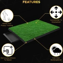 Toivo HondenToilet Kunstgras - Zwart - Geurafstotend - 62 X 49 X 6.6 CM - Honden Wc Outdoor - Zindelijkheidstraining Hond - Puppy Pads - Dierentoilet -Huisdier Benodigdheden 1200x1200 387
