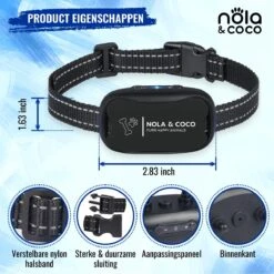 Nola & Coco® Oplaadbare Anti Blafband - 4 Kleuren - Zonder Schok - Waterdichte Diervriendelijke Blaf Halsband - Opvoedingshalsband - Voor Grote En Kleine Honden - Lichte Vibratie En Geluid - 3 Tot 60kg -Huisdier Benodigdheden 1200x1200 416