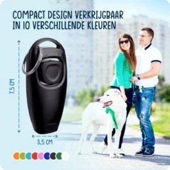 VEDIC® - Luxe Clicker Met Fluit - Clickertraining Voor Honden - Zwart - Bevestigingsring - Fluit - Hondentraining -Huisdier Benodigdheden 1200x1200 510