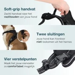 Hondentuigje Medium – Hondenharnas - Anti Trek Tuig Hond – Y Tuig – Reflecterend – Zwart – Maat M 11 Hondentuigje Medium – Hondenharnas - Anti Trek Tuig Hond – Y Tuig – Reflecterend – Zwart – Maat M -Huisdier Benodigdheden 1200x1200 570